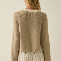 Contrast Trim Cropped Knit Cardigan