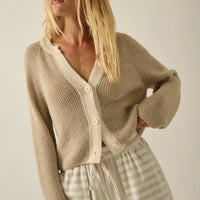 Contrast Trim Cropped Knit Cardigan