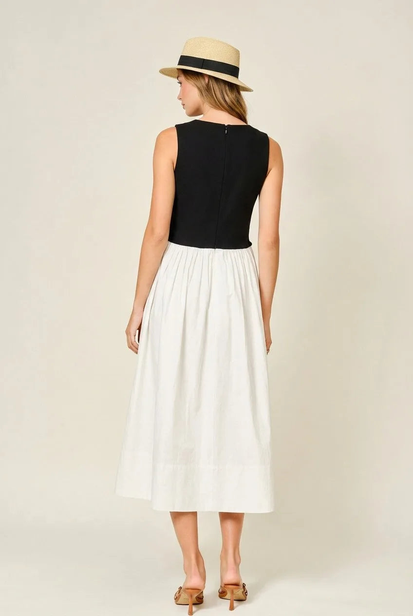 Asymmetrical Waist Detail Midi Dress