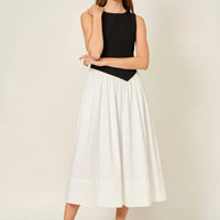 Asymmetrical Waist Detail Midi Dress