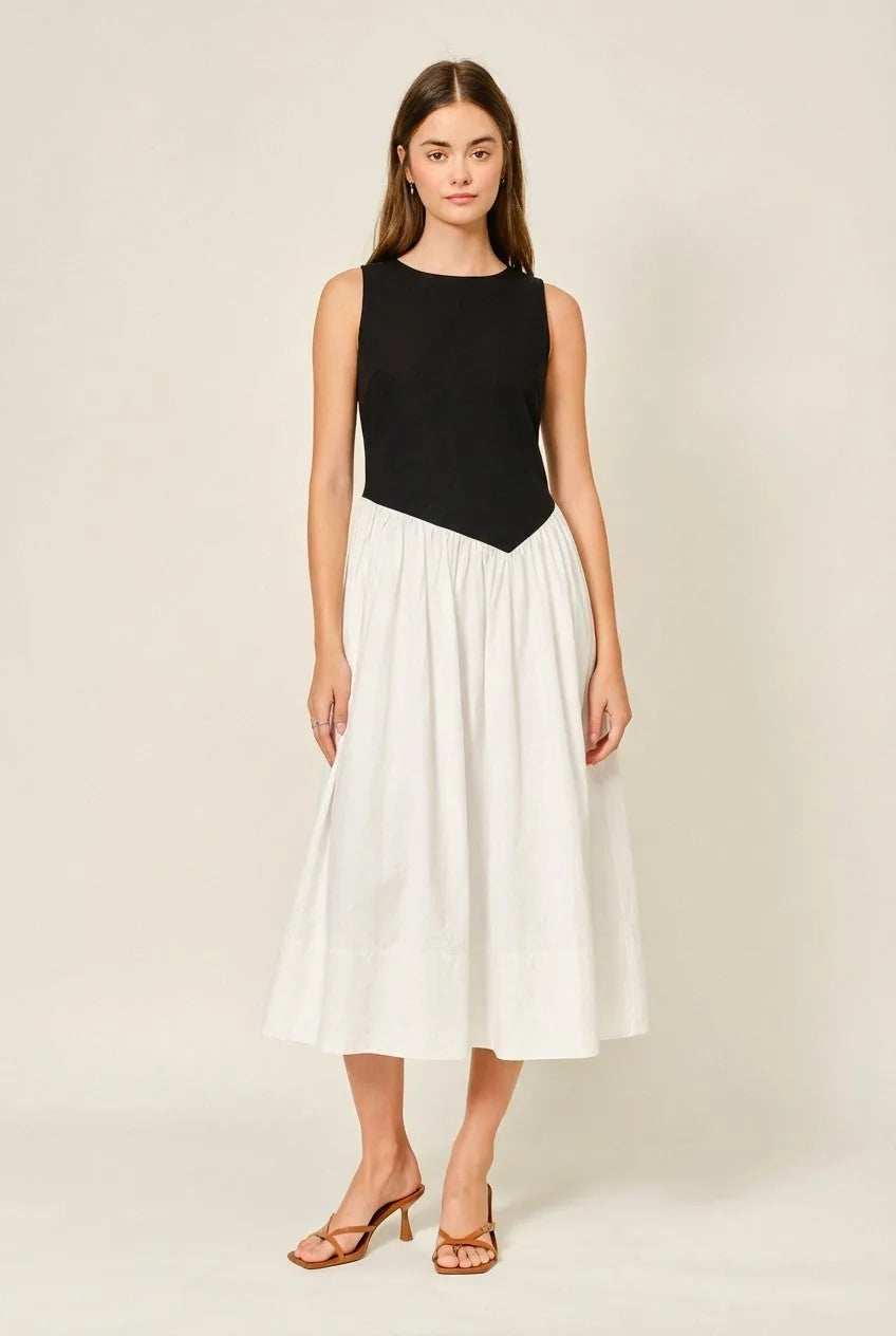Asymmetrical Waist Detail Midi Dress
