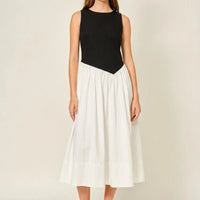Asymmetrical Waist Detail Midi Dress