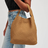 Woven Neoprene Hobo Shoulder Bag with Removable Pouch