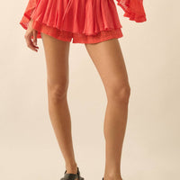 Boho Lace Flowy Mini Skort