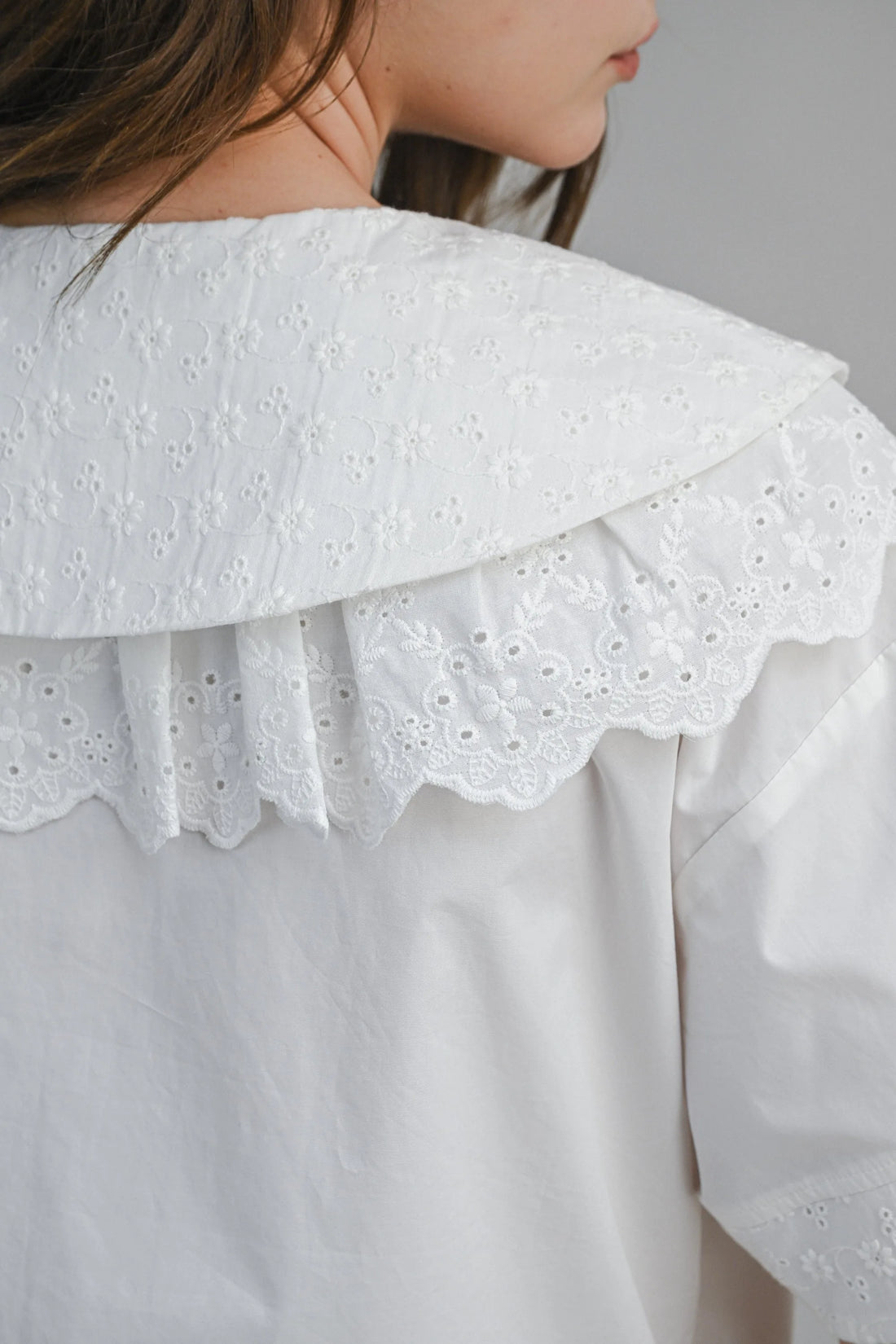 Romantic Eyelet Peter Pan Collar Blouse
