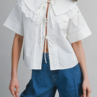 Romantic Eyelet Peter Pan Collar Blouse