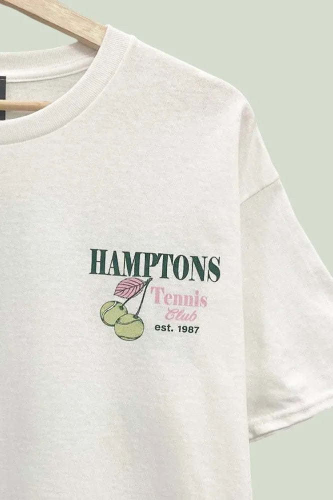 Hamptons Tennis Club Oversized Graphic T-Shirt