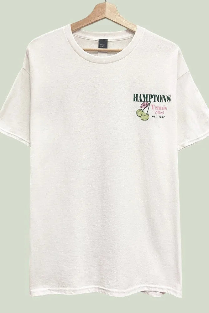Hamptons Tennis Club Oversized Graphic T-Shirt