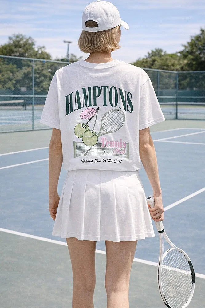 Hamptons Tennis Club Oversized Graphic T-Shirt