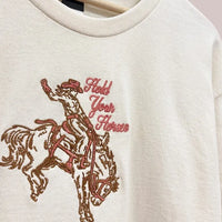 Hold Your Horses Embroidered Oversized T- Shirt