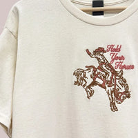 Hold Your Horses Embroidered Oversized T- Shirt