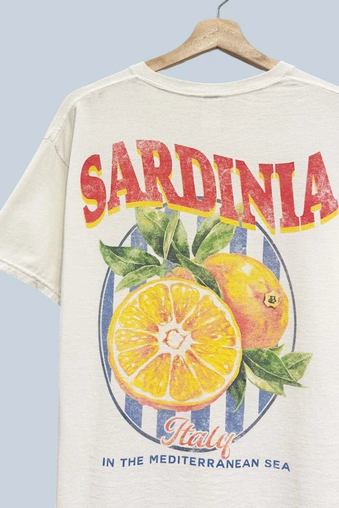 Sardinia Italy Oversized Graphic Tee