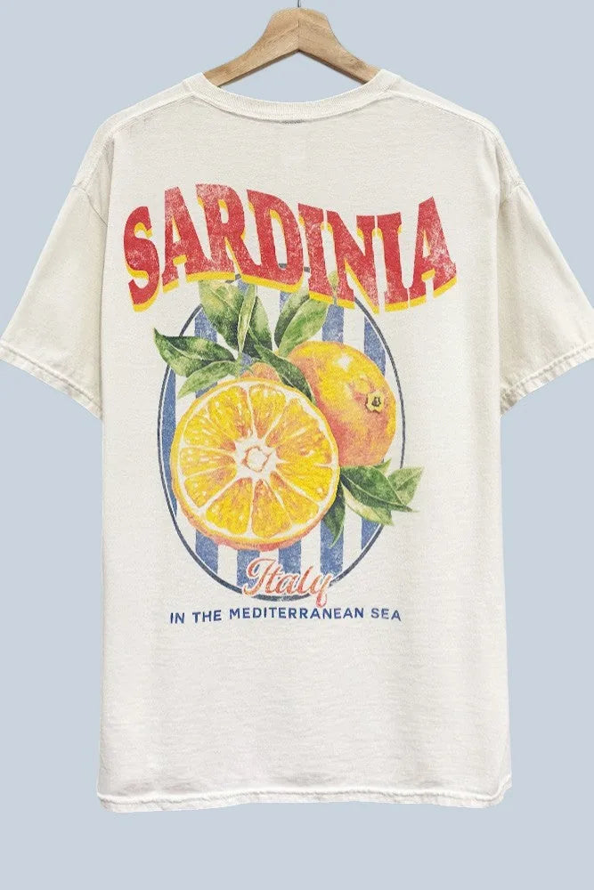 Sardinia Italy Oversized Graphic Tee