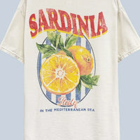 Sardinia Italy Oversized Graphic Tee