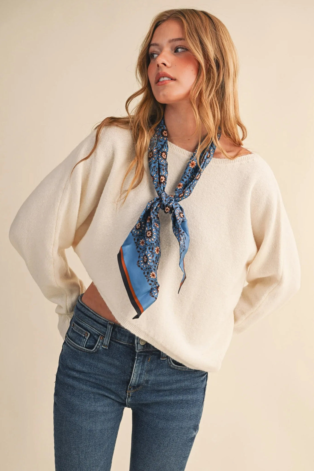 Lightweight Cropped Knit Sweater – Relaxed Fit Soft Pullover