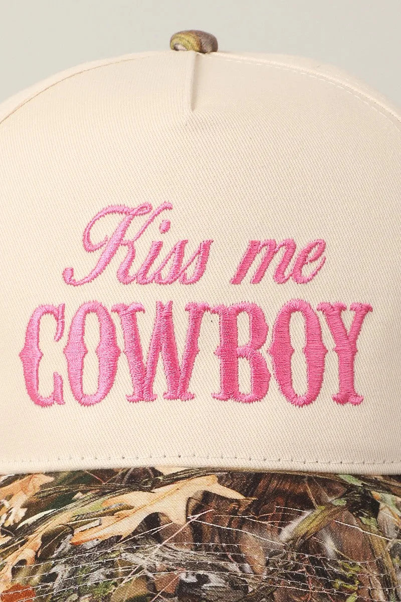 Kiss Me Cowboy Camo Trucker Hat