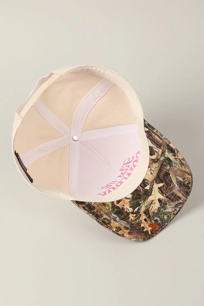 Kiss Me Cowboy Camo Trucker Hat