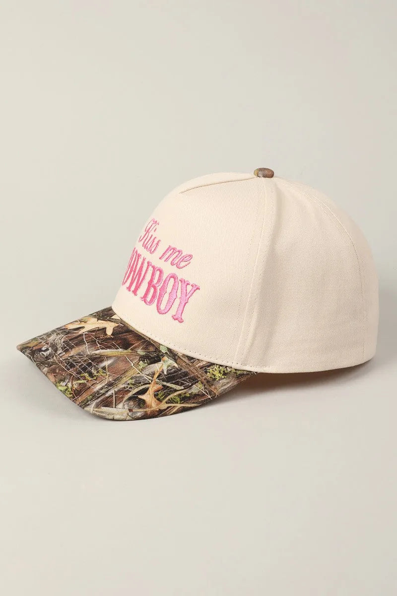 Kiss Me Cowboy Camo Trucker Hat