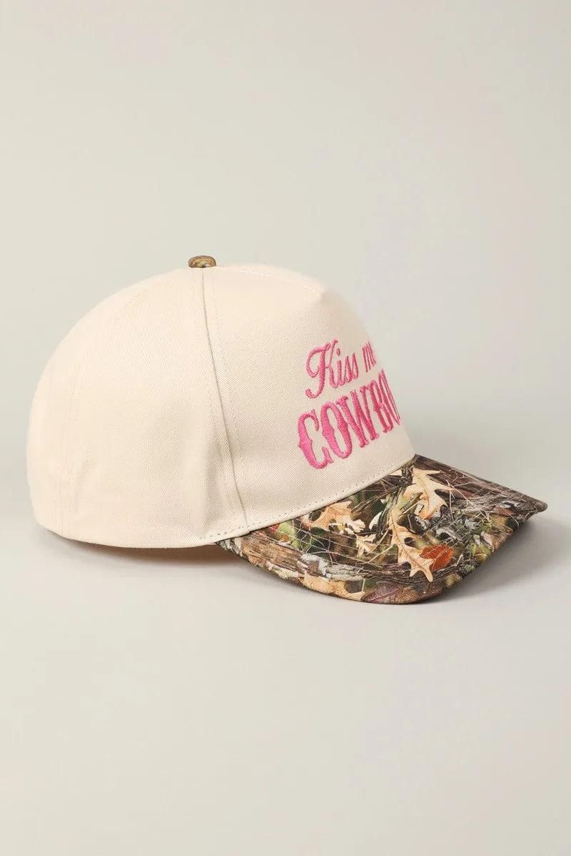 Kiss Me Cowboy Camo Trucker Hat