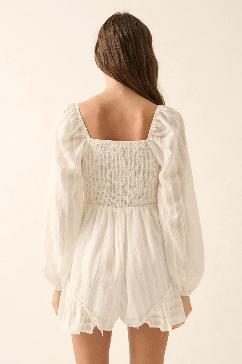 Boho Tie-Front Ruffle Romper