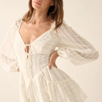 Boho Tie-Front Ruffle Romper