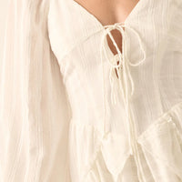 Boho Tie-Front Ruffle Romper