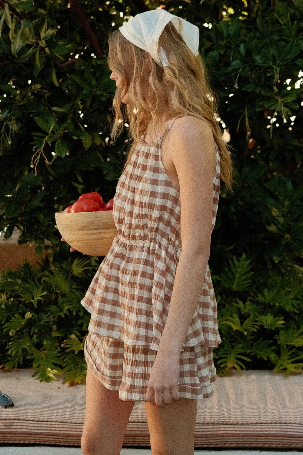 Gingham Tiered Halter Top