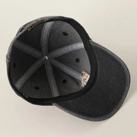 Black Washed Golden Retriever Embroidered Cap