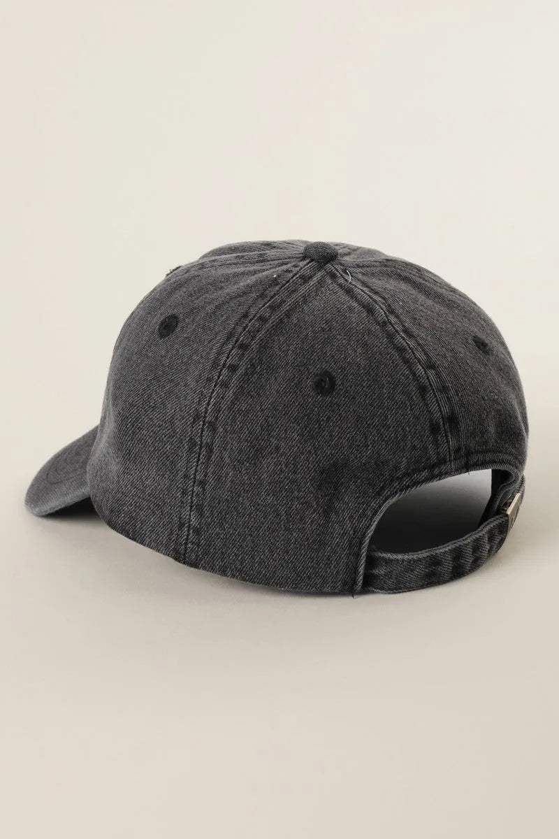 Black Washed Golden Retriever Embroidered Cap
