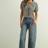 Vintage Wash Denim Barrel Pants