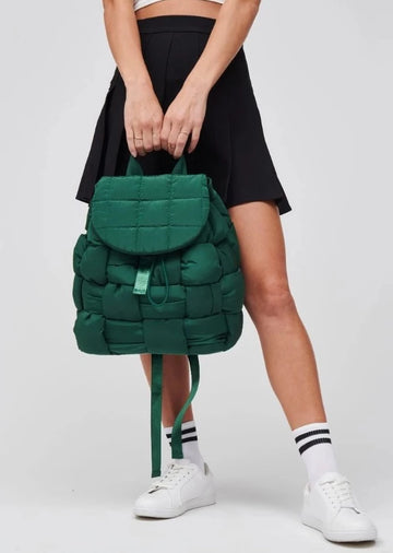 Quilted Woven Nylon Backpack