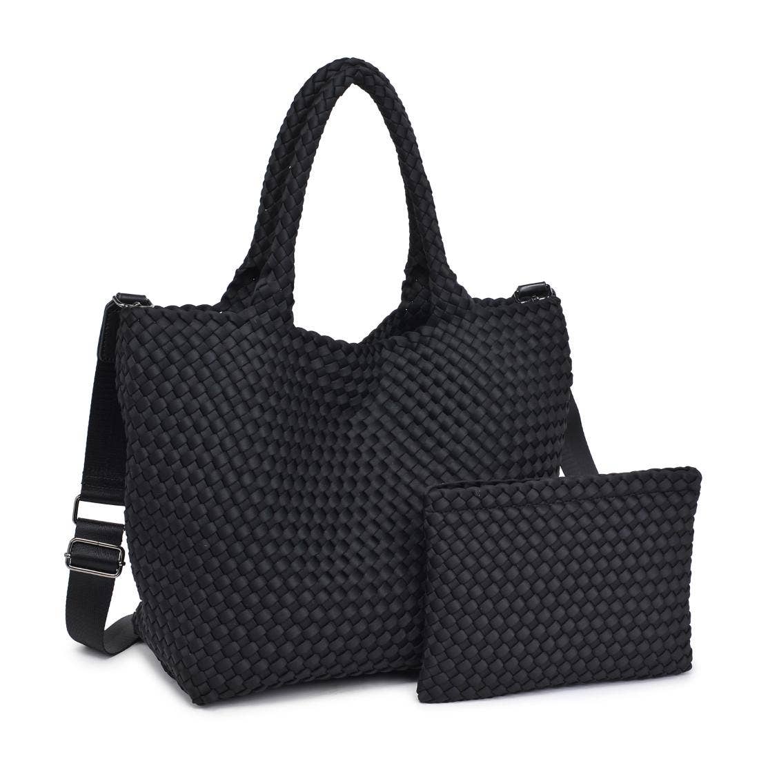 Woven Neoprene Tote Bag with Adjustable Crossbody Strap