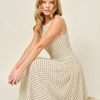 Classic Polka Dot Sleeveless Midi Dress