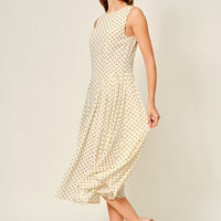 Classic Polka Dot Sleeveless Midi Dress