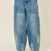Balloon Fit Wide Leg Barrel Jeans