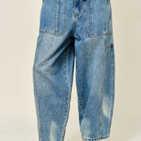 Balloon Fit Wide Leg Barrel Jeans