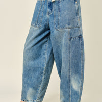 Balloon Fit Wide Leg Barrel Jeans