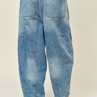 Balloon Fit Wide Leg Barrel Jeans
