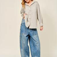 Balloon Fit Wide Leg Barrel Jeans