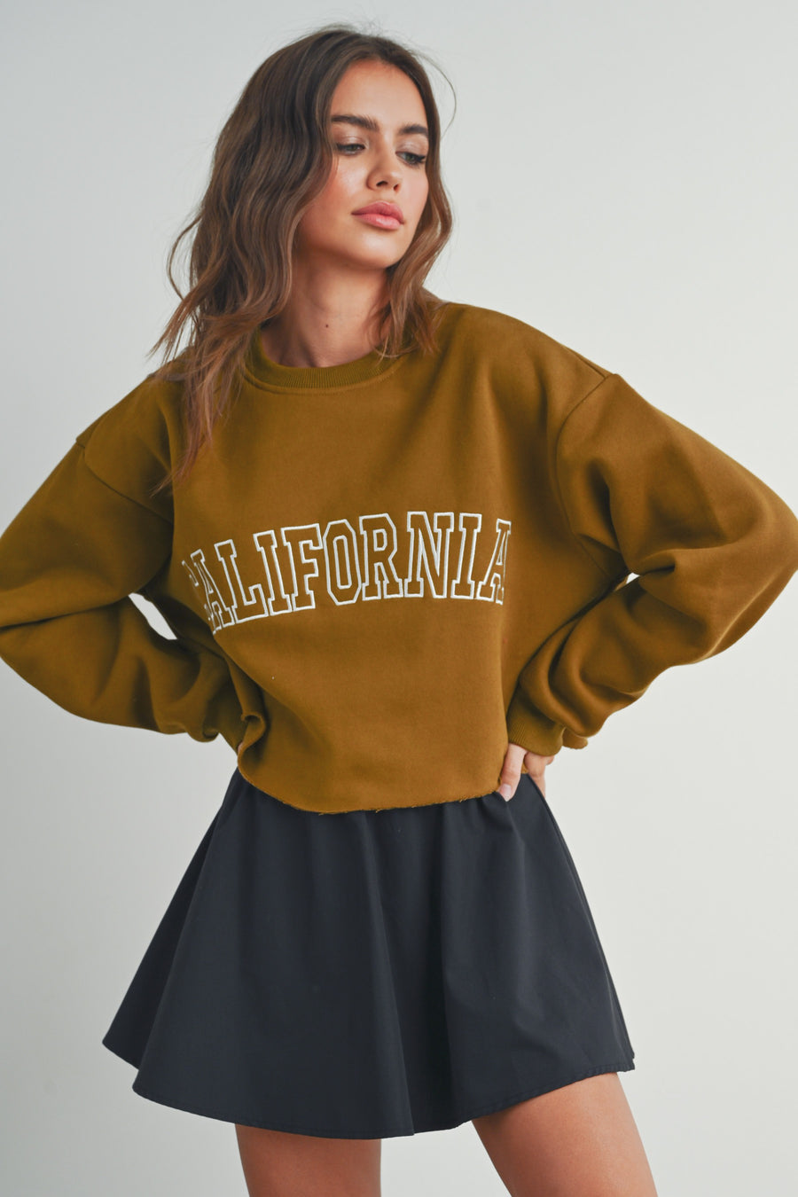 Fleece Cropped Sweatshirt