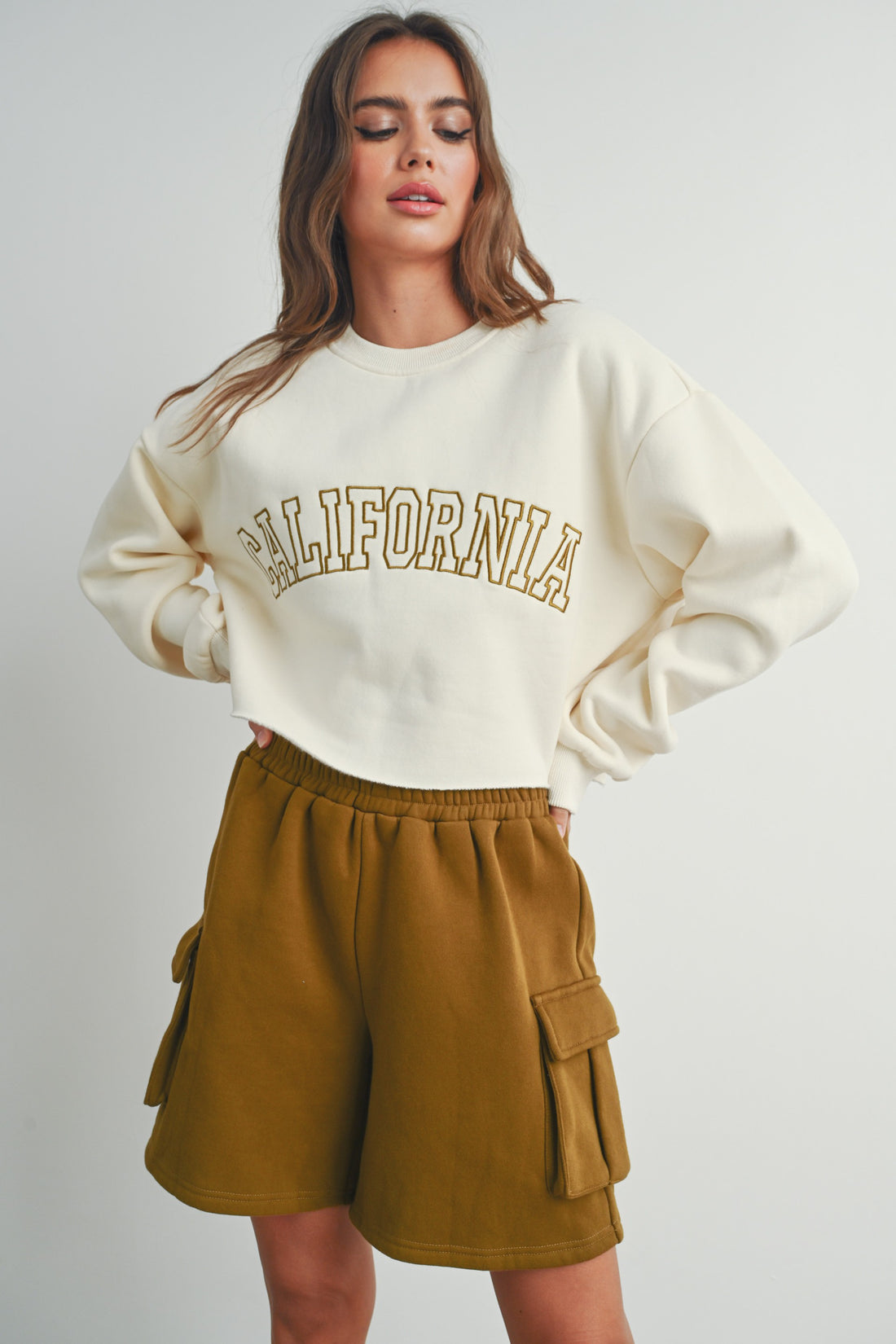 Fleece Cropped Sweatshirt