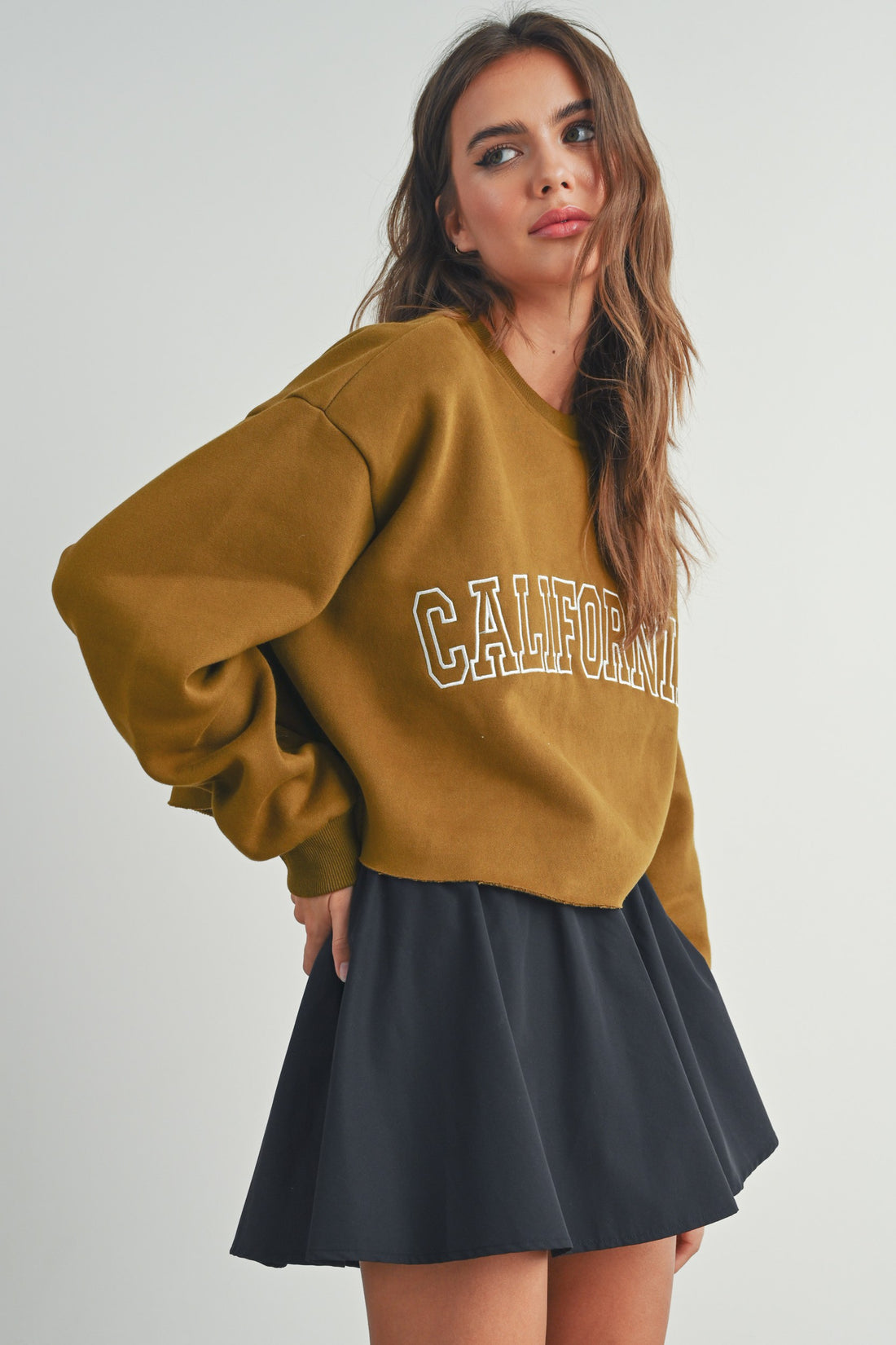 Fleece Cropped Sweatshirt