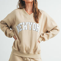 New York V Neck Sweatshirt