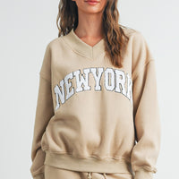 New York V Neck Sweatshirt