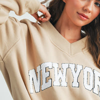 New York V Neck Sweatshirt