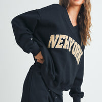 New York V Neck Sweatshirt