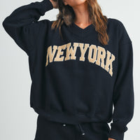 New York V Neck Sweatshirt