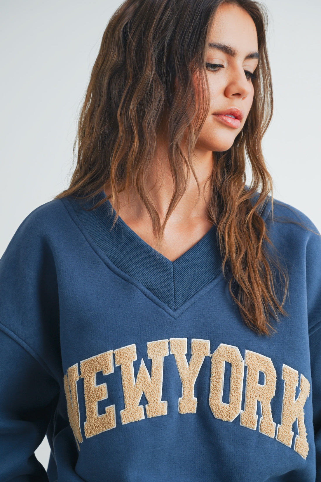 New York V Neck Sweatshirt