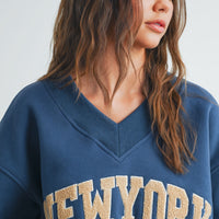 New York V Neck Sweatshirt