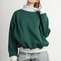 Contrast Turtleneck Oversized Sweatshirt